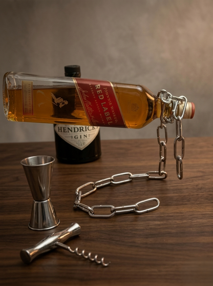 Soporte Botella Cadena de Plata