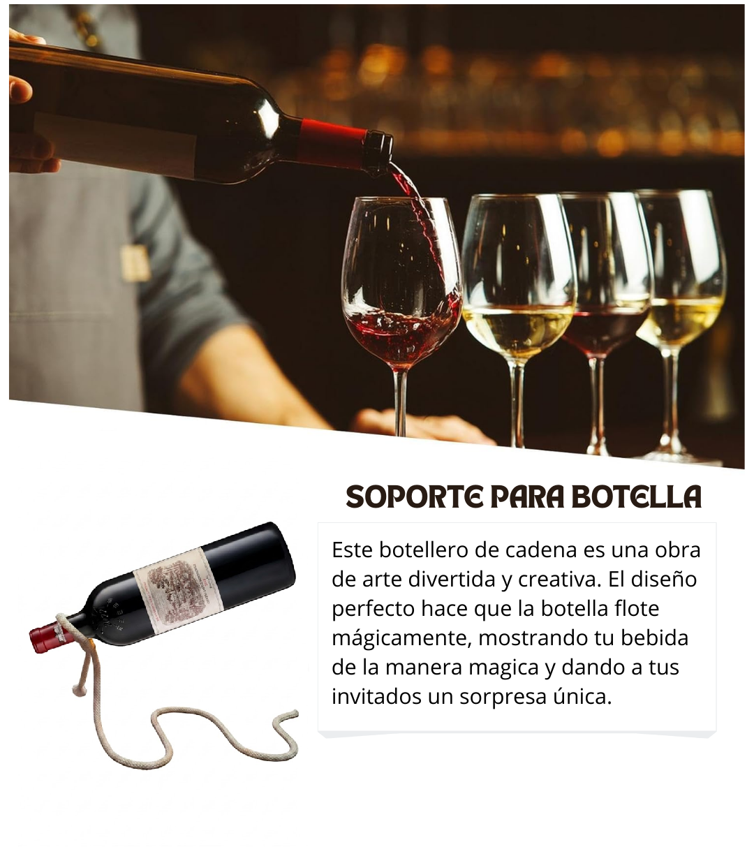 Soporte de Botella de Cordón Blanco