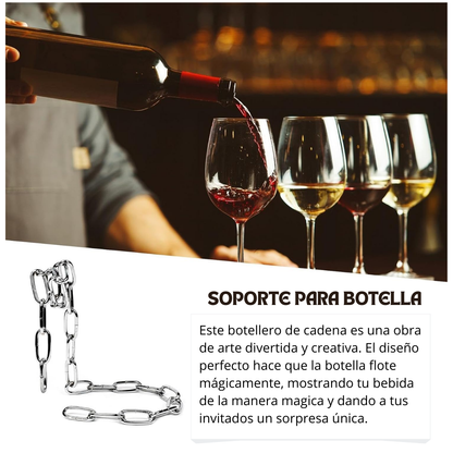 Soporte Botella Cadena de Plata
