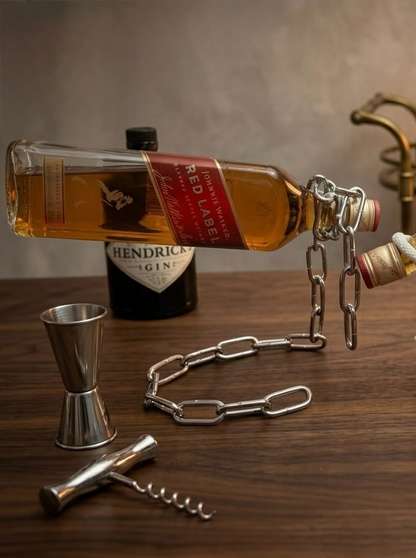 Soporte Botella Cadena de Plata